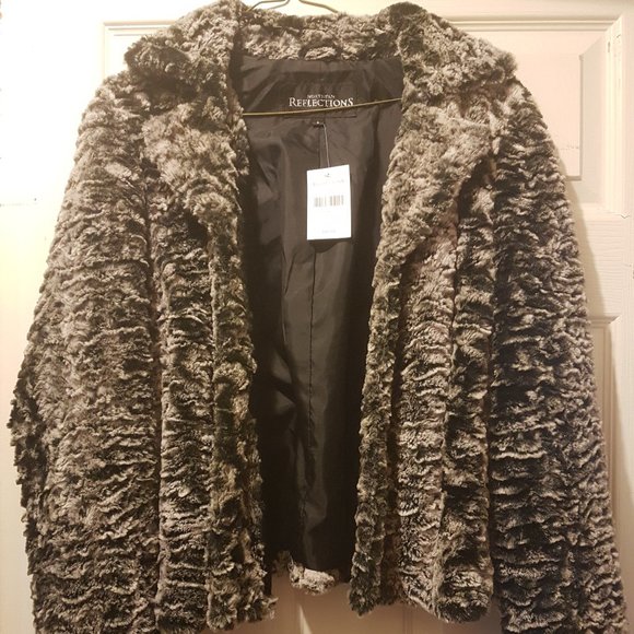 Jacket Faux Fur Sz L - Picture 1 of 2